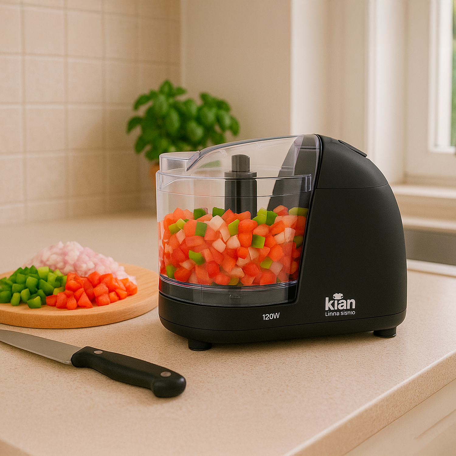 Mini Processador Kian 120W 127V Compacto Preto Mini Processador Kian 120W 127V Compacto Preto